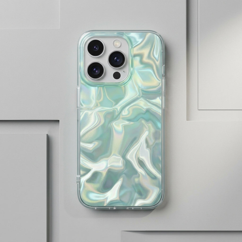 Ocean Water Ripple iPhone Case – Holographic Teal