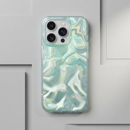Ocean Water Ripple iPhone Case – Holographic Teal