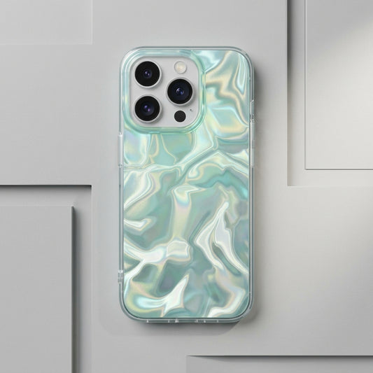 Ocean Water Ripple iPhone Case – Holographic Teal