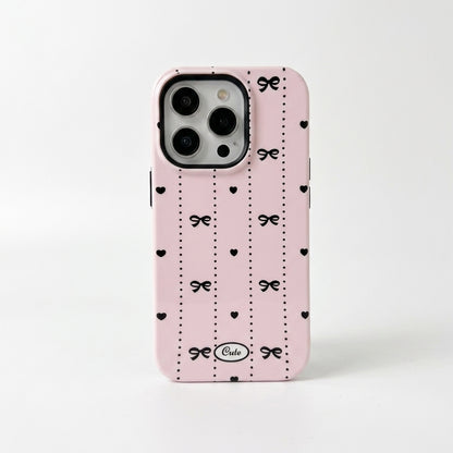 Pink Bow & Hearts iPhone Case – Coquette Aesthetic “Cute” Edition