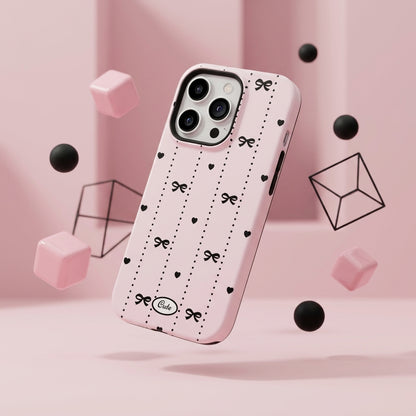 Pink Bow & Hearts iPhone Case – Coquette Aesthetic “Cute” Edition