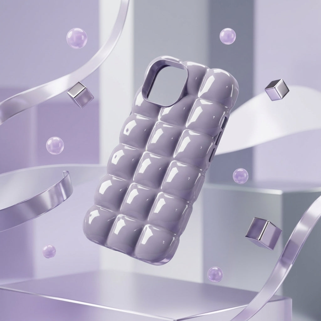 Puffer Bubble iPhone Case – Lavender Grey | iPouch