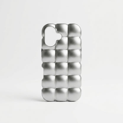Puffer Bubble iPhone Case – Silver Chrome | iPouch