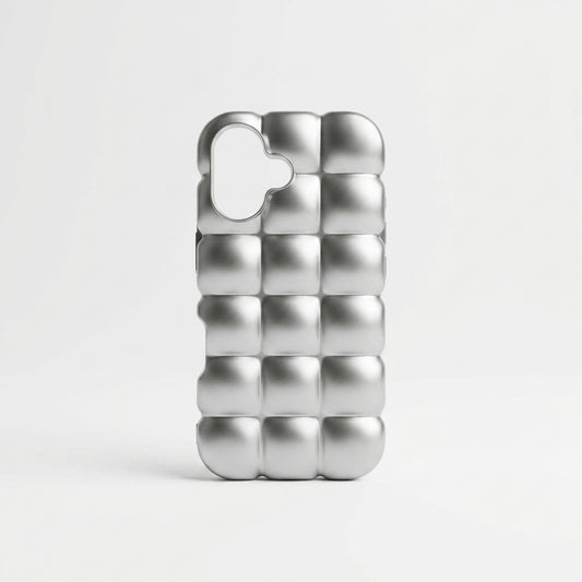 Puffer Bubble iPhone Case – Silver Chrome | iPouch