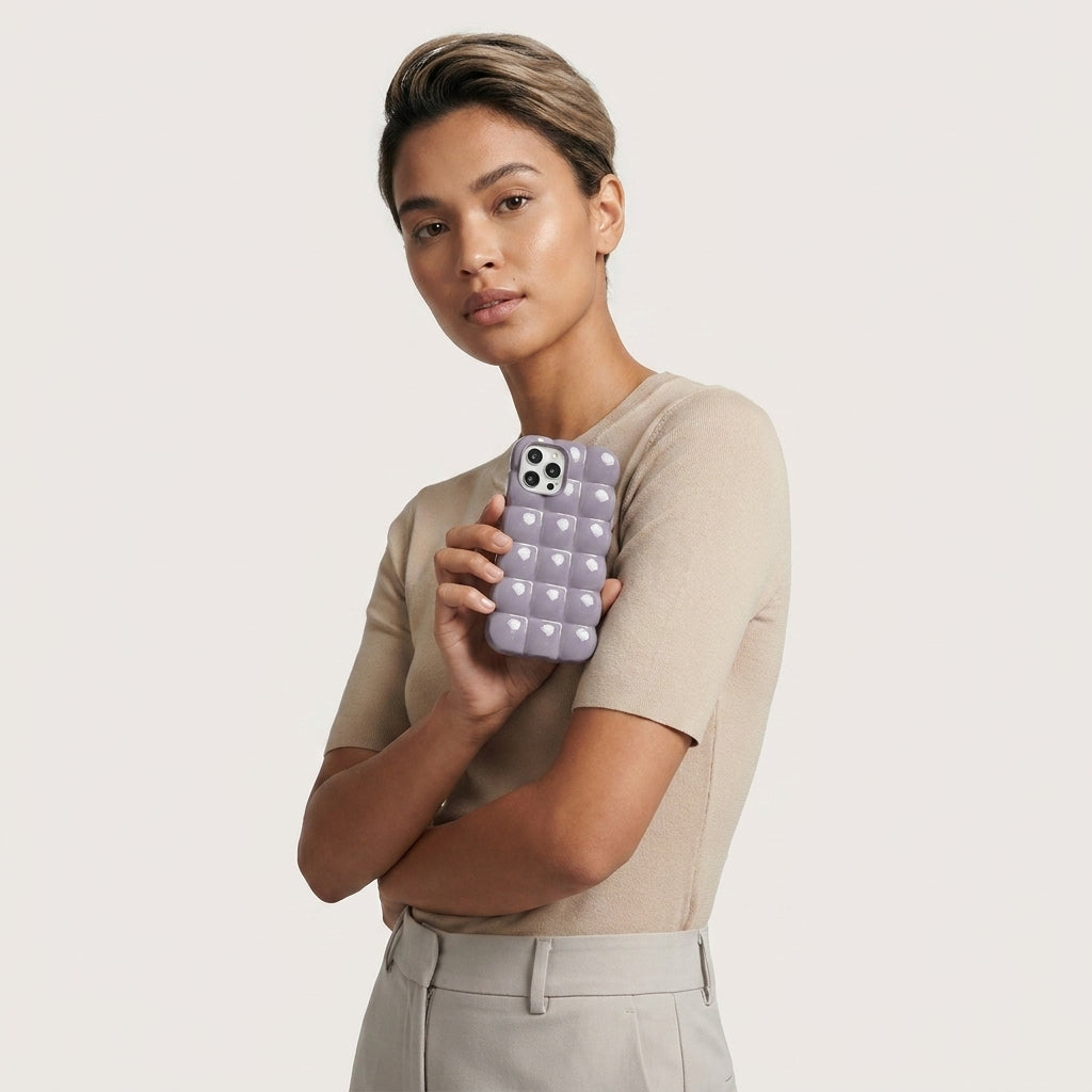 Puffer Bubble iPhone Case – Lavender Grey | iPouch