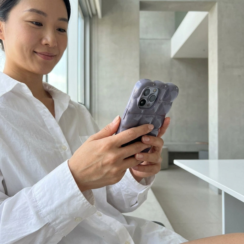 Puffer Bubble iPhone Case – Lavender Grey | iPouch