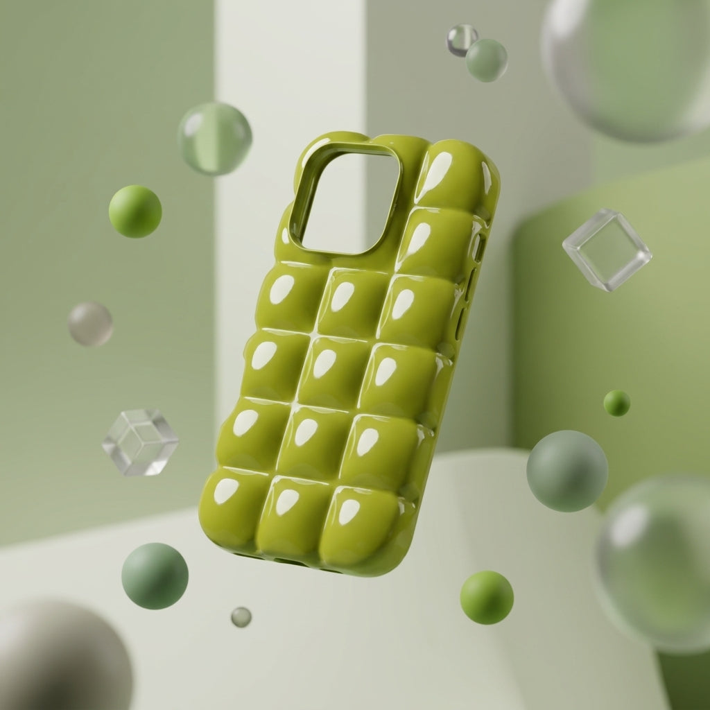 Olive Green Puffer Silicone iPhone Case