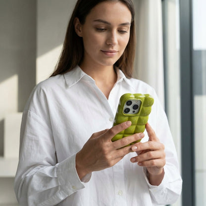 Olive Green Puffer Silicone iPhone Case