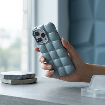 Slate Blue Puffer Silicone iPhone Case