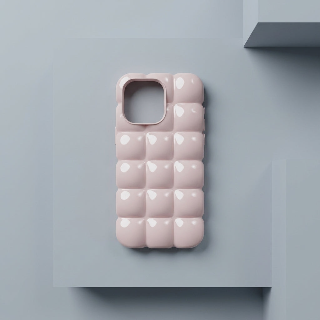 Blush Pink Puffer Silicone iPhone Case