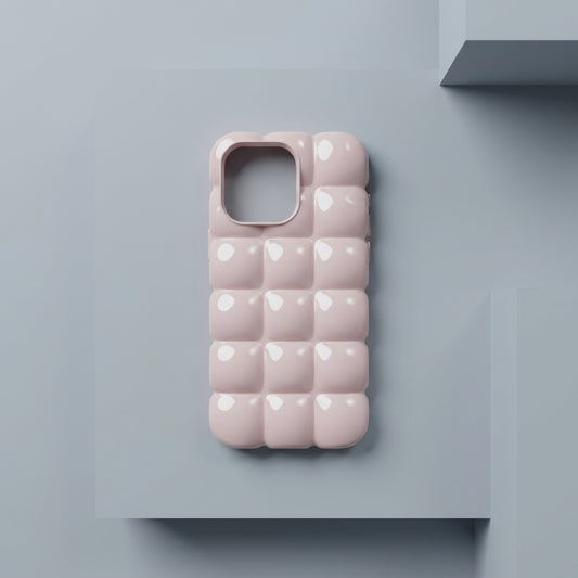 Blush Pink Puffer Silicone iPhone Case