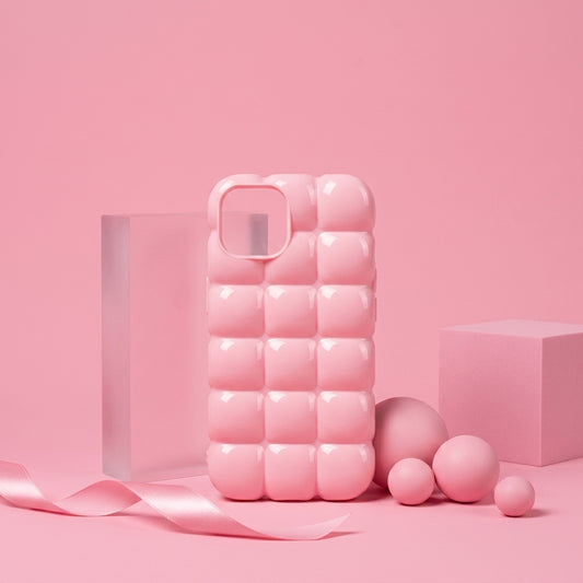 Bubblegum Pink Glossy Puffer iPhone Case