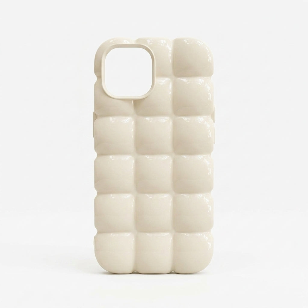 Cream Ivory Glossy Puffer iPhone Case