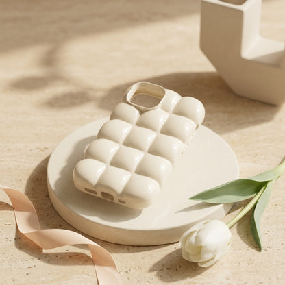 Cream Ivory Glossy Puffer iPhone Case