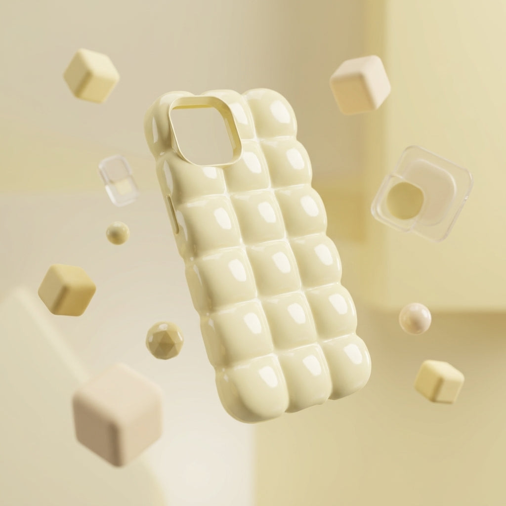 Butter Yellow Glossy Puffer iPhone Case