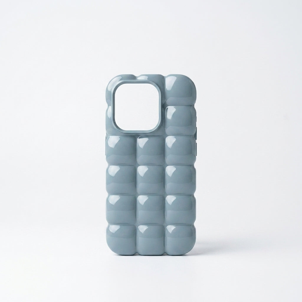 Slate Blue Puffer Silicone iPhone Case