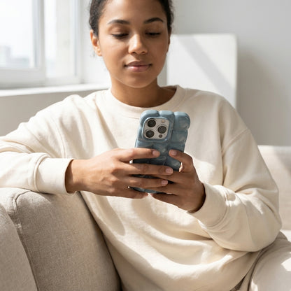 Slate Blue Puffer Silicone iPhone Case