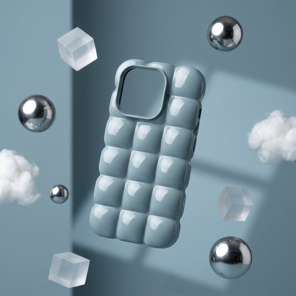 Slate Blue Puffer Silicone iPhone Case