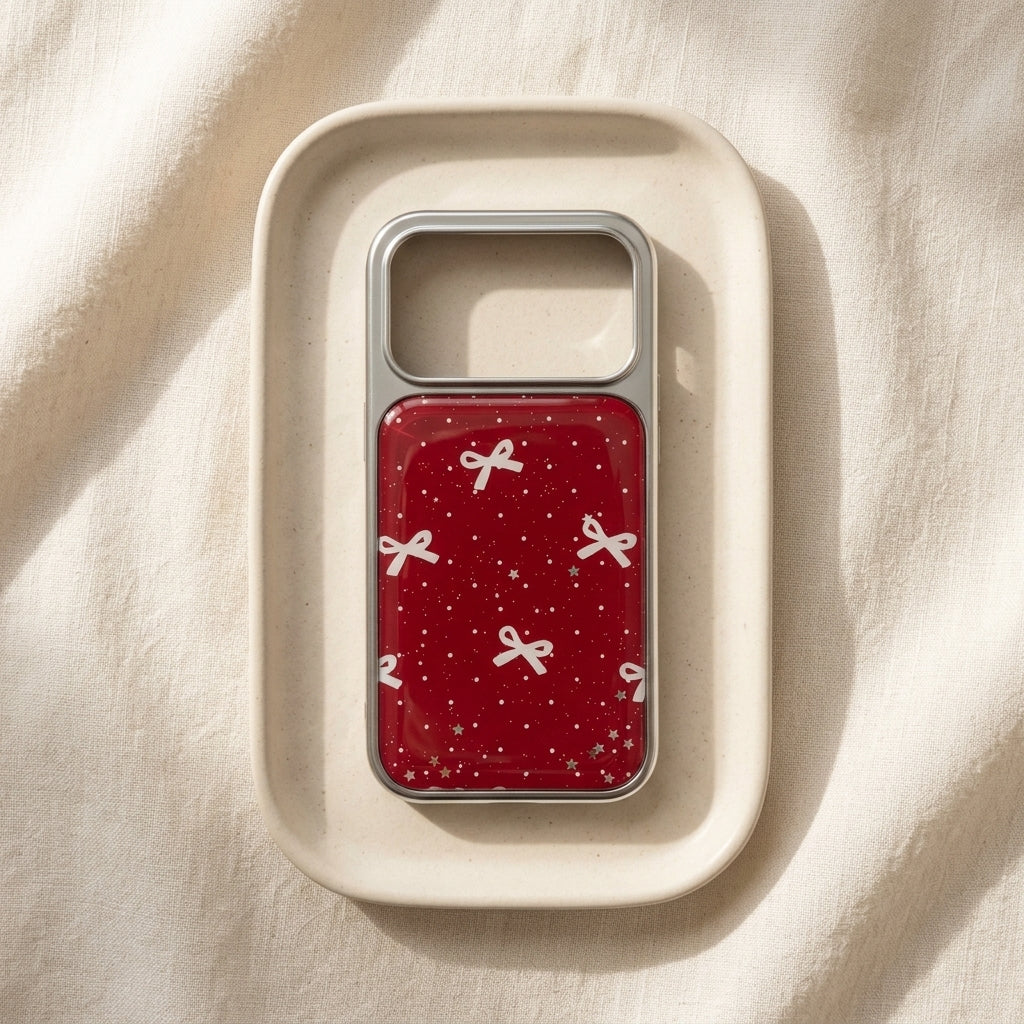 Bow & Stars Glitter iPhone Case