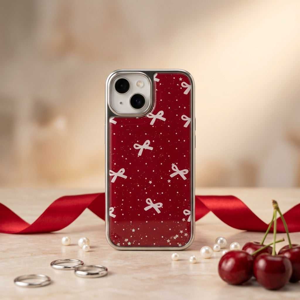Bow & Stars Glitter iPhone Case
