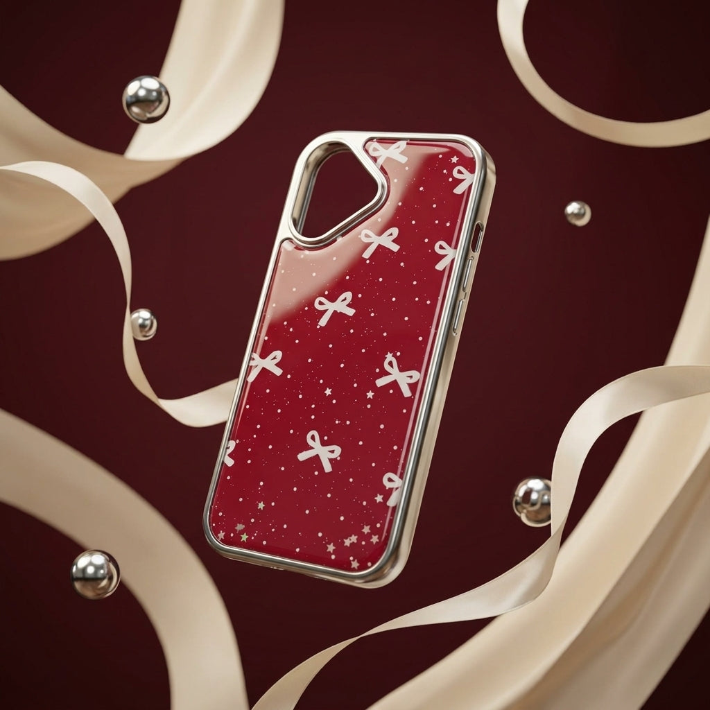 Bow & Stars Glitter iPhone Case