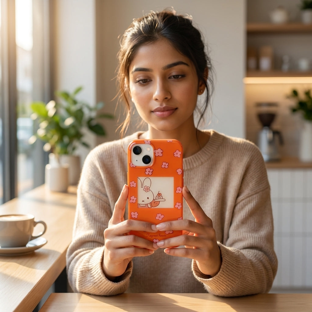 Fragrant Flowers Bunny iPhone Case — Orange Floral Edition