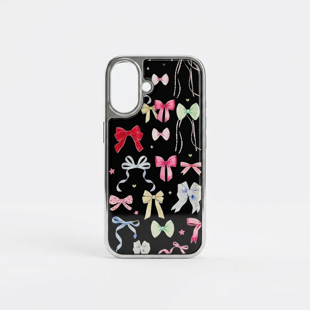 Bow Pattern iPhone Case — Coquette Dark Edition
