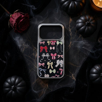 Bow Pattern iPhone Case — Coquette Dark Edition