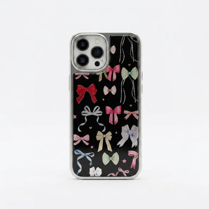 Bow Pattern iPhone Case — Coquette Dark Edition