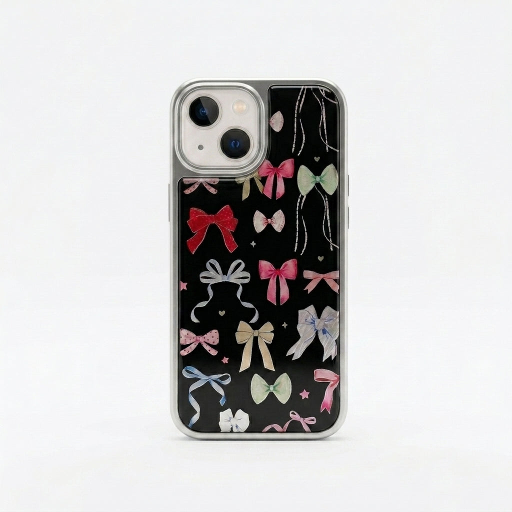 Bow Pattern iPhone Case — Coquette Dark Edition