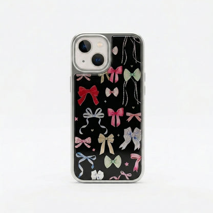 Bow Pattern iPhone Case — Coquette Dark Edition
