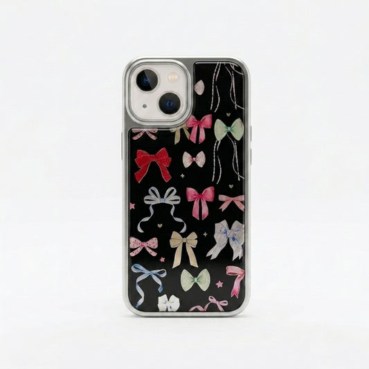 Bow Pattern iPhone Case — Coquette Dark Edition