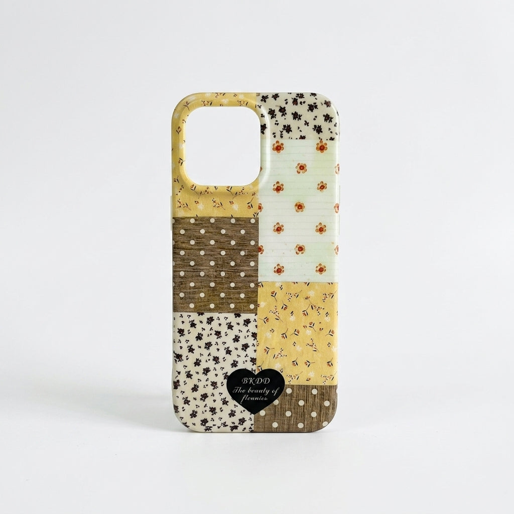 Botanical Patchwork iPhone Case – Vintage Floral Panel Design | iPouch