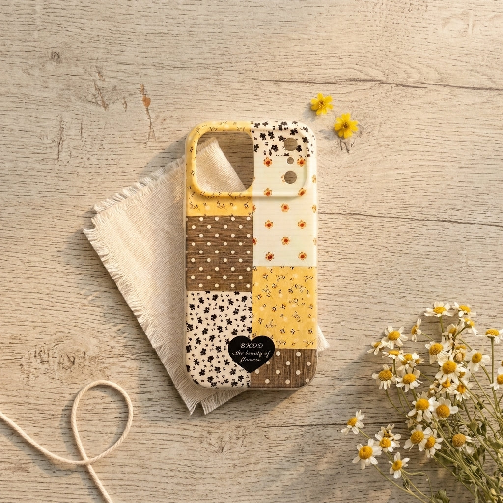 Botanical Patchwork iPhone Case – Vintage Floral Panel Design | iPouch