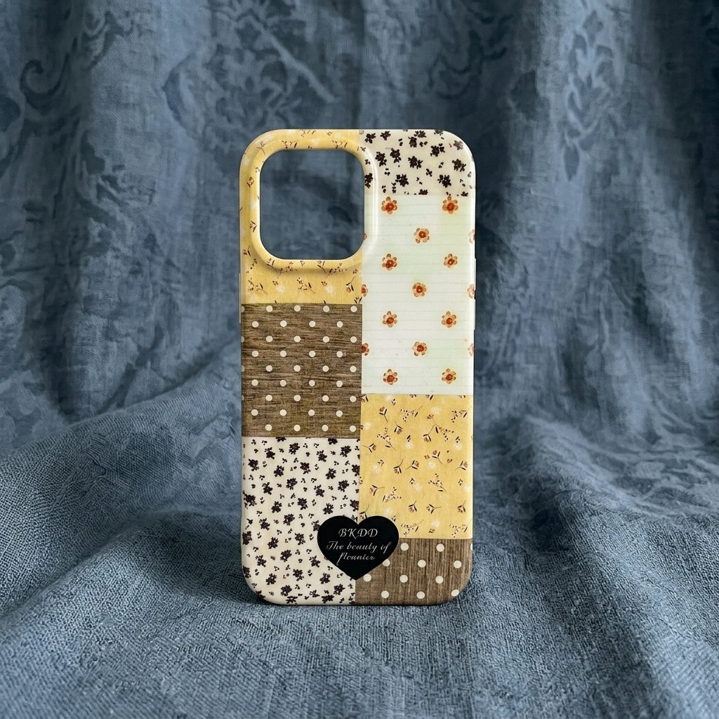 Botanical Patchwork iPhone Case – Vintage Floral Panel Design | iPouch