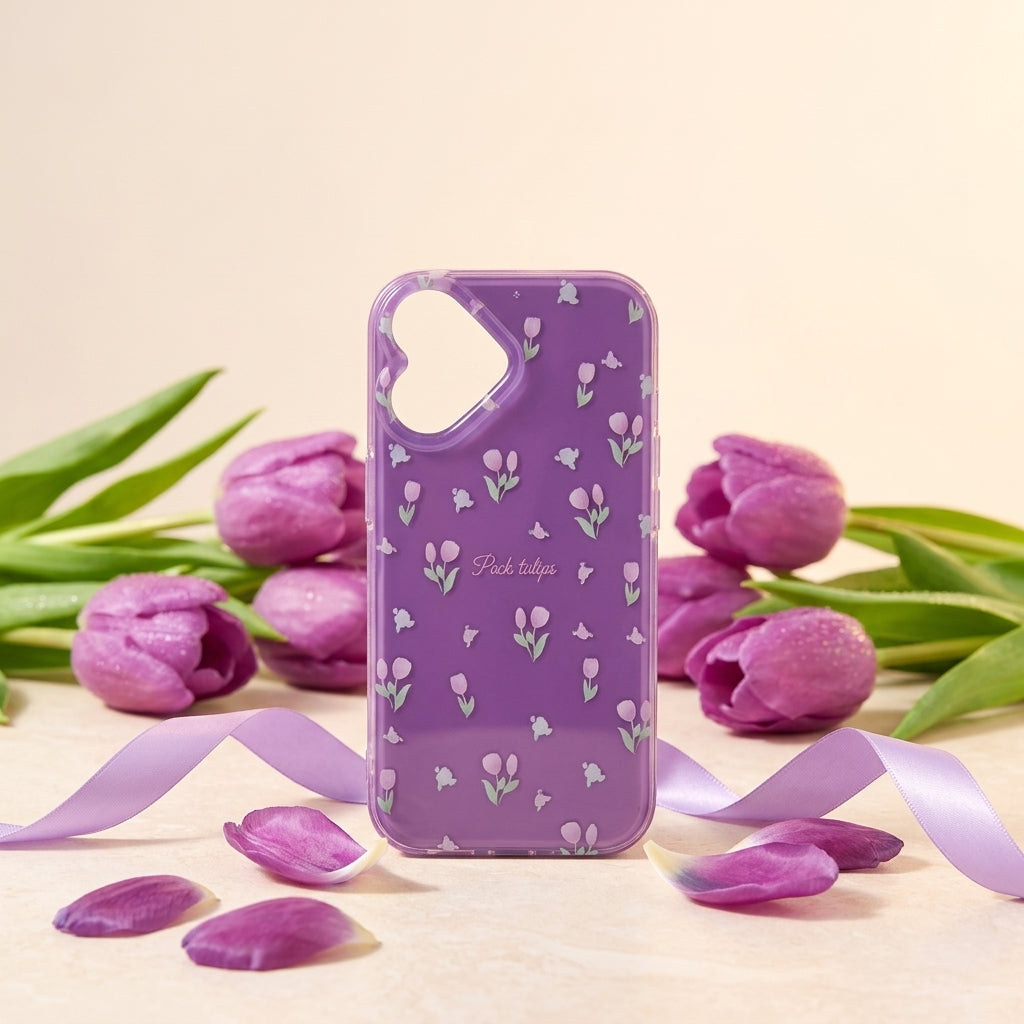Purple Tulip iPhone Case – Ditsy Floral Print | iPouch
