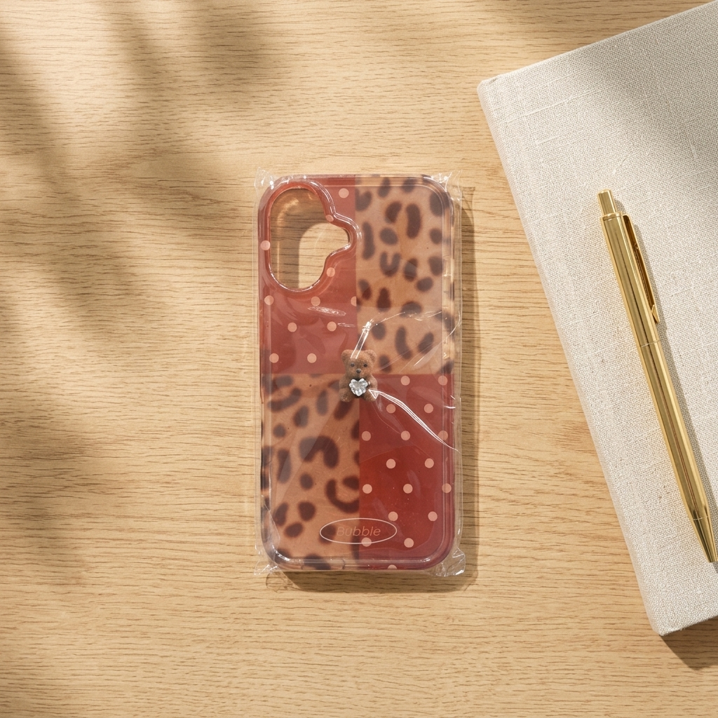 Bubble case floating - orange editorial background
