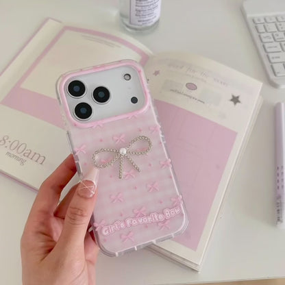 Girl's Favorite Bow Pink Rhinestone iPhone Case