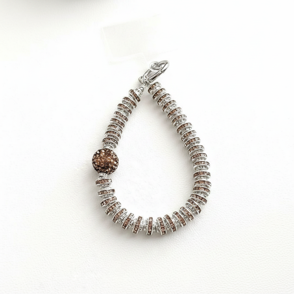 Silver Beaded Phone Charm - 1
